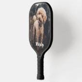 Cute Name Pet Photo Dark Gradient Overlay Pickleball Paddle (Links)