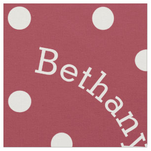 Cute Name Wine Dark Pink Polka Dot. Stof