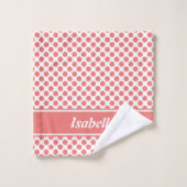 Cute Named Pink & White Polka Dot Bad Handdoek (Wasdoekje)