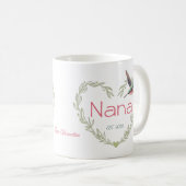 Cute Nana Heart Hummingbird Green Ruby Red Koffiemok (Voorkant rechts)