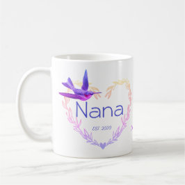 Cute Nana Heart Hummingbird Paars Pink Koffiemok