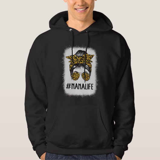 Cute Nanalife Bleached Grandma Life Leopard Messy Hoodie (Voorkant)