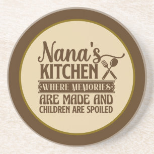 Cute Nana's keuken woordkunst keuken Zandsteen Onderzetter