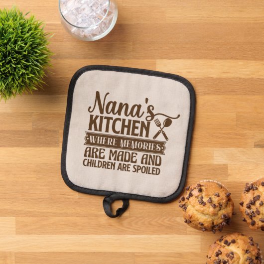 Cute Nana's keuken woordkunst Pannenlap (Top down)