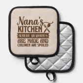 Cute Nana's keuken woordkunst Pannenlap (Voorkant / Achterkant)