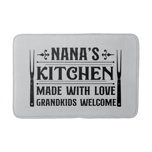 Cute Nana's kitchen word art Badmat (Voorkant)