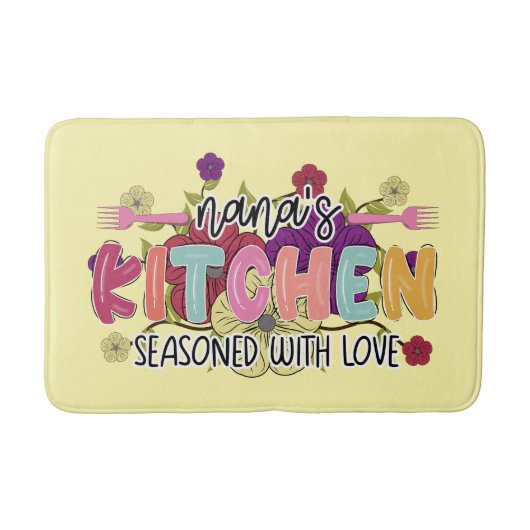 Cute Nana's Kitchen word art  Badmat (Voorkant)