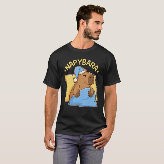 Cute Napping Capybara Pyjama  Nappybara T-shirt (Voorkant volledig)