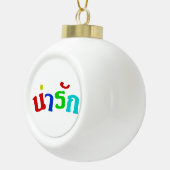Cute ♦ Narak in het Thaise Taalscript ♦ Keramische Bal Ornament (Rechts)