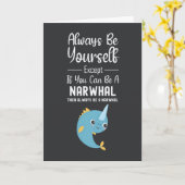 Cute Narwal Kaarten Jongen Oceaan Walvis Voor Kind (Gele Bloem)