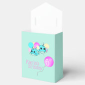 Cute Narwhal, Balloons Birthday Party Personalized Bedankdoosjes (Geopend)