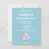 Cute Narwhal Birthday Party Invitations Kaart (Achterkant)