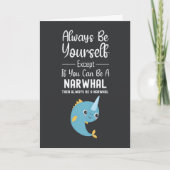 Cute Narwhal Cards Boy Ocean Whale For Kids Kaart (Voorkant)