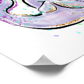 Cute Narwhal Cartoon Kawaii Illustratie Naam toevo Poster (Hoek)