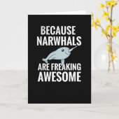 Cute Narwhal Gifts | Narwhal Lover Love Narwhals Kaart (Gele Bloem)