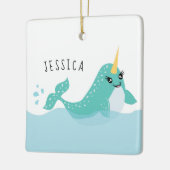 Cute Narwhal Girls Keramisch Ornament (Links)