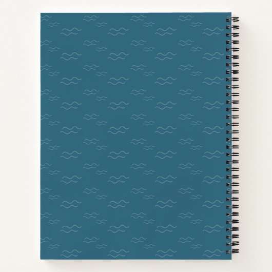 Cute Narwhal in Blue Personalized Notitieboek (Achterkant)