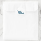 Cute Narwhal in Blue Personalized Ronde Sticker (Tas)