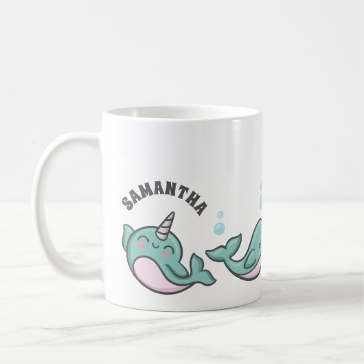 Cute Narwhal Koffiemok (Links)