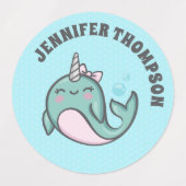 Cute Narwhal Labels (Design 2)