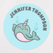 Cute Narwhal Labels (Design 1)