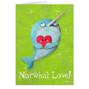 Cute Narwhal met hart