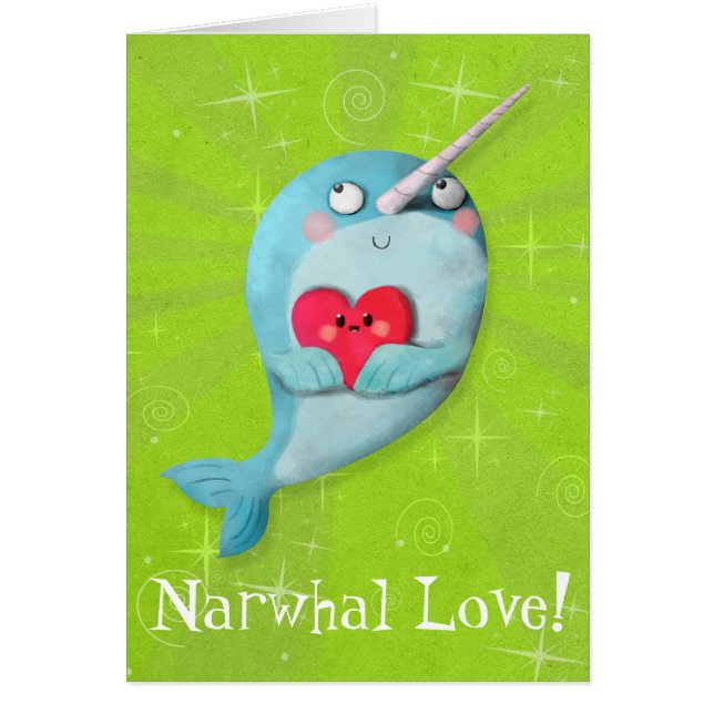 Cute Narwhal met hart (Voorkant)