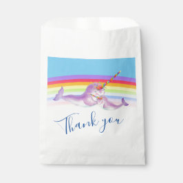 Cute narwhal moeder babyblauwe regenboog baby show bedankzakje