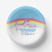 Cute narwhal moeder babyblauwe regenboog baby show papieren kommen (Voorkant)