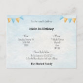 Cute Narwhal Ocean Theme Narwal Birthday Invite Briefkaart (Achterkant)