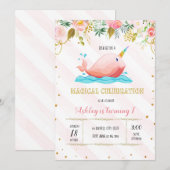 Cute narwhal party Calls Kaart (Voorkant / Achterkant)