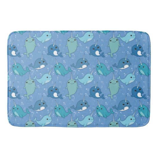 Cute Narwhal Pattern Badmat (Voorkant)