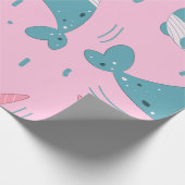 Cute Narwhal Pattern Cadeaupapier (Hoek)