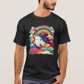 Cute Narwhal Sea Creature Rainbows Clouds And Narw T-shirt (Voorkant)