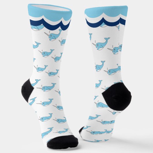 Cute Narwhal Whale Socks Sokken (Gebogen)