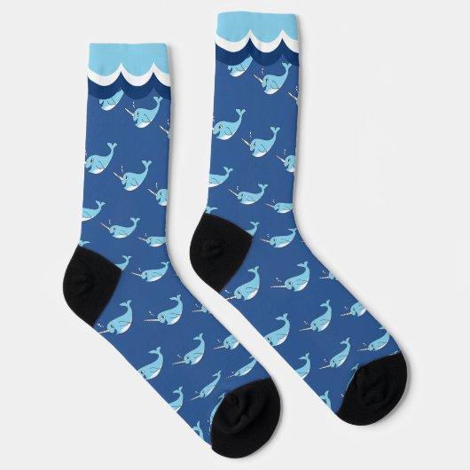 Cute Narwhal Whale Sokken (Rechts)
