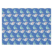 Cute Narwhal Whimsical Cartoon Pattern in Blue Tafelkleed (Voorkant (Horizontaal))