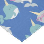 Cute Narwhal Whimsical Cartoon Pattern in Blue Tafelkleed (Gekanteld)