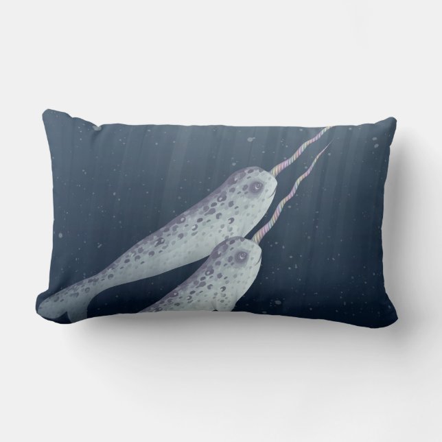Cute Narwhals die onder water zwemmen Kussen (Voorkant)