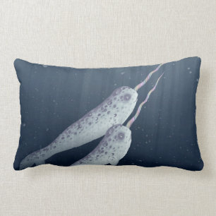 Cute Narwhals die onder water zwemmen Kussen