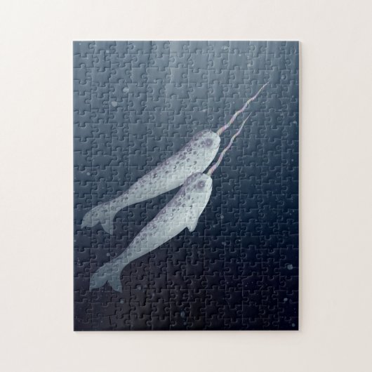 Cute Narwhals die onder water zwemmen Legpuzzel (Verticaal)