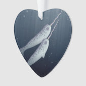 Cute Narwhals die onder water zwemmen Ornament (voorkant)
