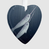 Cute Narwhals die onder water zwemmen Ornament (voorkant)