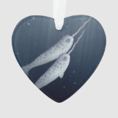 Cute Narwhals die onder water zwemmen Ornament (achterkant)