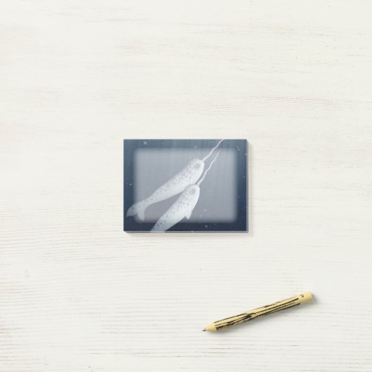 Cute Narwhals die onder water zwemmen Post-it® Notes (Op bureau)