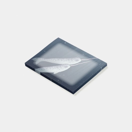 Cute Narwhals die onder water zwemmen Post-it® Notes (Schuin)