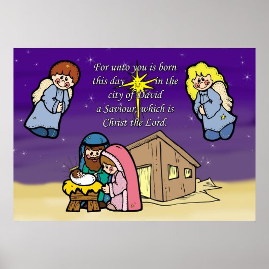 Cute Natisive Scene-Poster voor kerstmis Poster (Voorkant)