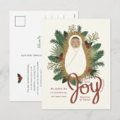 Cute Natitivity Elegant Joy Baby Jesus Kerstmis Feestdagenkaart (Voorkant / Achterkant)