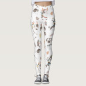 Cute Native American Puppy Pattern Leggings (Voorkant)