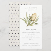 Cute Native Banksia Floral any Age Birthday Invite Bedankkaart (Voorkant / Achterkant)